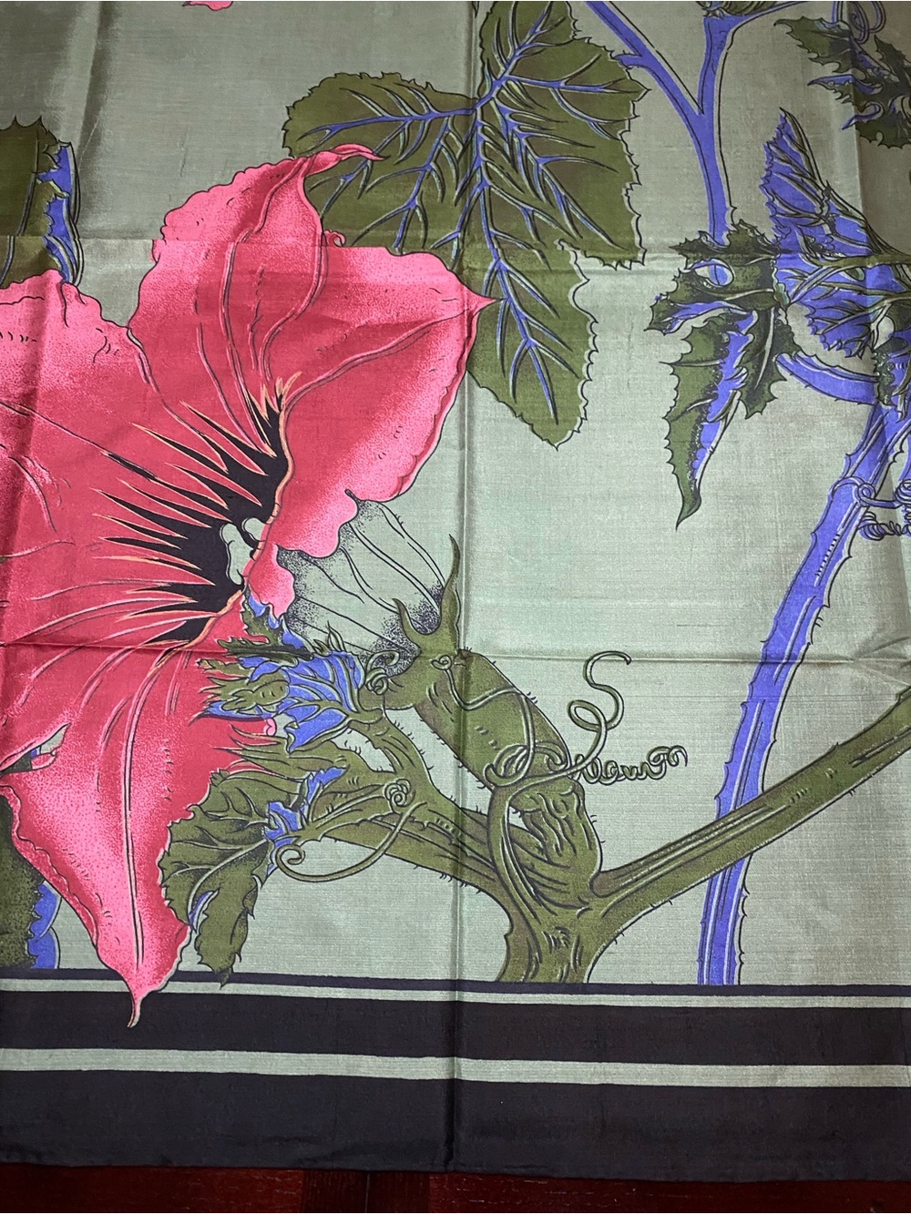 Hand Woven 100% Thai Silk Scarf from the Suzanne Collection floral pattern - Picture 10 of 16